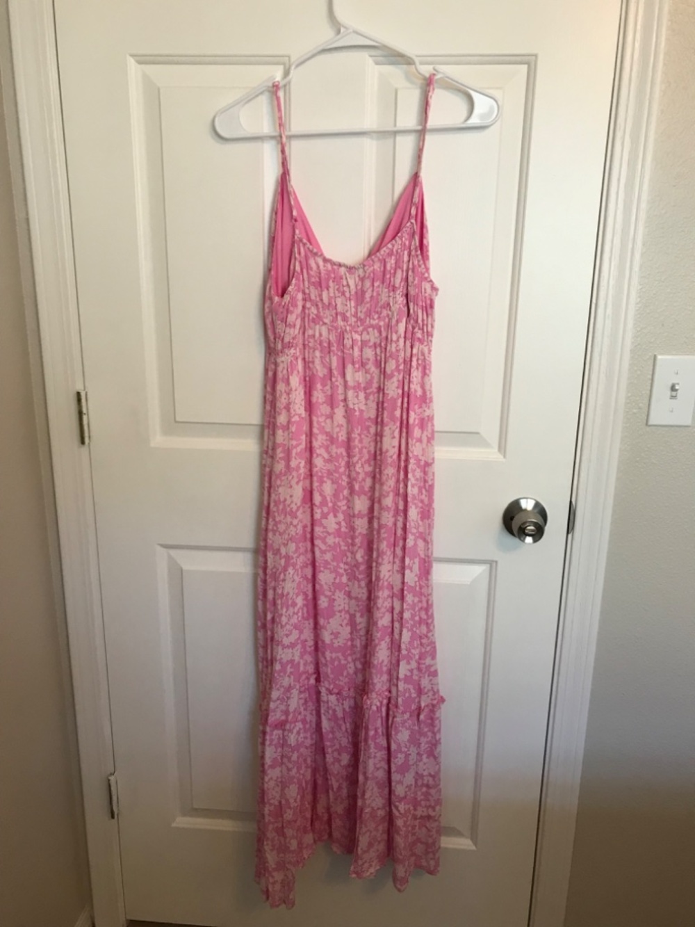 No Boundaries Gauze Sleeveless Tiered Floral Maxi Dress XXL (20) Pink Jubilee - Picture 5 of 9